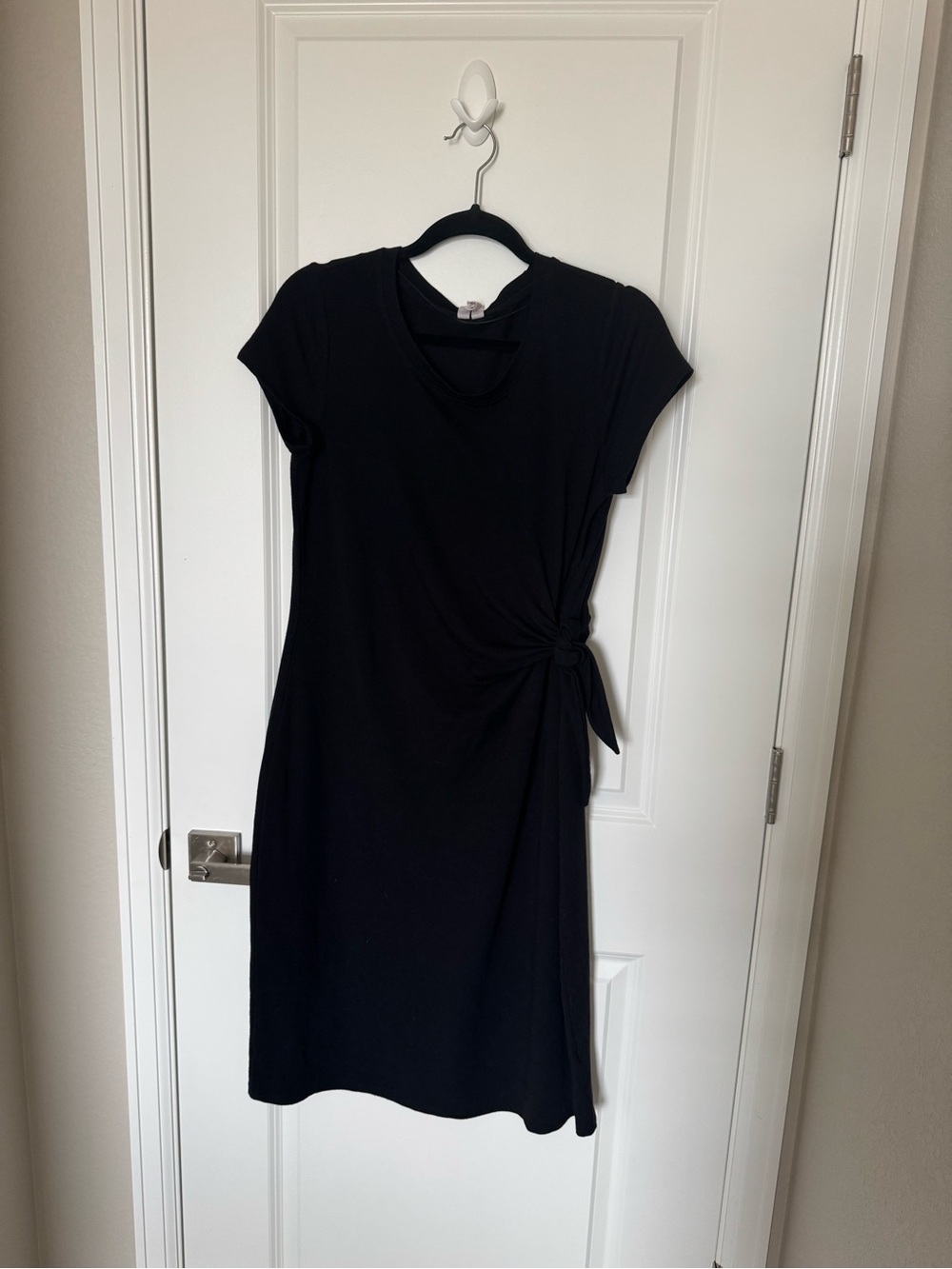 Cable & Gauge Black Tie-Side Midi Dress